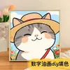 Gatito Lindo con Bufanda Pintura al Óleo Digital para Colorear DIY Interactivo Padre-Hijo Amigable para Principiantes Pintura Decorativa Acrílica