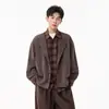 Cardigã jaqueta de duas peças xadrez patchwork de primavera, unissex, peça de outer wear relaxada e casual