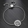 Moda simple Joyería Joker Acero inoxidable Ajustable Diamante Árbol de la vida Pulsera Producto popular Una generación de cabello