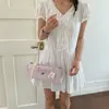 Bolso Baguette Floral Dulce de Nicho para Mujer 2026 Nuevo de Moda Estilo Girly Lazo Bolso de Axila Bolso de Hombro