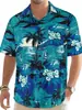 Camisa hawaiana de manga corta para hombre transfronteriza europea y americana, camisa casual de vacaciones con estampado floral, talla europea