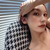 Pendientes de plata S925 estilo coreano para mujer, estilo retro, sencillos, sin orejas, con clip de hueso, geométricos, redondos, con temperamento
