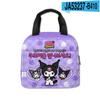 3D Novo Impresso Sanrio kuromi kuromi Picnic Bag Escola Primária Estudante Portátil Saco de Gelo Saco de Almoço Infantil