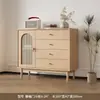 Gabinete con Cajones, Gabinete de Almacenamiento para Sala de Estar, Gabinete Pequeño de Pie Estilo Antiguo, Gabinete de Almacenamiento Retro de Ratán, Gabinete de Almacenamiento de Pared para Dormitorio, Gabinete con Cajones