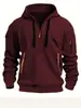 Sudadera con capucha para hombre de otoño e invierno transfronteriza con cremallera y múltiples bolsillos, chaqueta deportiva casual tipo pullover para hombre, talla europea