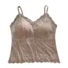 Top Camisola Minimalista de Personalidad Estilo Francés con Escote en V y Encaje Parcheado Ajustado, Ropa Exterior Vintage Hot Girl con Hermoso Diseño en la Espalda