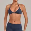 QiuSha secagem rápida justo sem costas sutiã de ioga gola alta sem costas corrida esportes roupa íntima regata fitness 1221