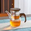 Tetera de Vidrio Resistente a Altas Temperaturas Tetera de Separación de Té y Agua con un Botón Cafetera Doméstica 2025 Nuevo Juego de Té