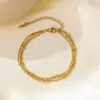 Moda minimalista transfronteiriça contas de ouro multicamadas corrente empilhada com gargantilha ajustável colar de aço de titânio personalizado feminino para mulheres