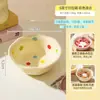 Tigela de sobremesa de cerâmica INS com bolinhas, fofa, colorida, para uso doméstico, salada de frutas, café da manhã, aveia, iogurte