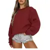 Sudaderas Casuales Deportivas Unisex Transfronterizas Cuello Redondo Pulóveres Hip-Hop Color Sólido Con Felpa Manga Larga Camisetas Base Venta al por Mayor