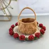 Novo Jogo Americano de Crochê Acabado Flor Rosa Criativo Simples Isolante de Lã Decorativo para Desktop Presente