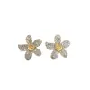 Joyería Hecha a Mano DIY Pendientes de Perla Monturas Vacías Accesorios para Pendientes de Perla Flor Exquisita Completamente Incrustada Pendientes de Perla al por Mayor