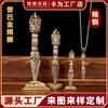La Tarjeta es un Adorno Vajra Puba de Tres Caras Nepalí Estilo Xizang de Latón Mazo Mágico para el Hogar y el Salón Budista Tántrico Que Se Puede Girar