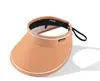 Chapéu de Proteção Solar para Mulheres, Chapéu de Sol de Verão para Exterior, Chapéu de Sol de PVC com Proteção UV, Chapéu Viseira de Aba Larga