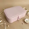 Bolsa de joyería portátil de cuero PU para comercio electrónico exterior con espejo, caja de almacenamiento de accesorios, pulsera, accesorio para el cabello, caja de exhibición de pendientes, en stock