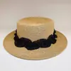 Nuevo Sombrero de Paja Elegante Estilo Francés con Adorno de Encaje para Mujer, Protector Solar para Sol de Primavera/Verano 2026 Estilo Vacacional Sombrero Artístico de Copa Plana