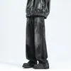 Calça Jeans Lavada Retro Americana para Homens, Marca Trendy High Street, Calças Retas Largas de Caimento Pesado, Atacado
