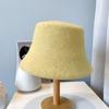 Lana de Australia lana otoño e invierno sombrero de pescador de ala ligera para mujer sombrero de punto de color liso sombrero de cubo grueso cálido todo partido para mujer