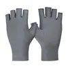 Guantes de Protección Solar para Hombres y Mujeres Delgados de Seda de Hielo Transpirables para Conducir, Montar, Pescar, Medio Dedo para Recoger Té, Arte de Uñas, Anti-Fugas 25 Dedos