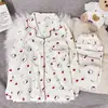 Conjunto de Pijama de Algodón Nube Dopamina Manga Larga Estilo Primavera y Otoño Dulce Conjunto de Ropa de Casa para Mujer Venta al por Mayor de Fábrica