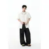 Ace Verano Nuevo Estilo Estilo Hong Kong Yuppie Camisa de Manga Corta para Hombre Holgada Rayas Patchwork Falsa de Dos Piezas Camisa Hc2718