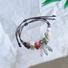 Pulseira Tecida de Cerâmica Jingdezhen para Mulheres Sensação de Alto Padrão Novo Estilo Chinês Literário Melhor Amiga Estilo Mori Estilo Antigo Corda de Mão Presente