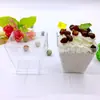 Copo Plástico Quadrado para Sobremesa 2oz 60ml Grau Alimentício Trapezoidal Quadrado Copo para Mousse para Bebidas Congeladas