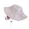 Sombrero de Cubo de Rayas Estilo Dopamina de Ala Ancha para Mujer, Protección Solar de Verano, Transpirable, Sombrero Adelgazante, Sombrero Cubre-Rostro