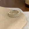 Anillo Exquisito de Encaje Incrustado con Circonita Estilo Europeo y Americano para Mujer, Lujo Ligero, Moderno, Sencillo, Joyería Versátil para el Día a Día