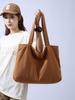 Bolsa de Lona Casual Simple de Gran Capacidad Bolso de Hombro para Mujer Bolso Tote Retro de Color Sólido