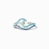 Anillo de Onda Oceánica Gradiente Azul con Patrón de Ola de Doble Capa Estilo Europeo y Americano, Venta Directa de Fabricantes Transfronterizos