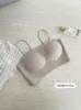 Sutiã Bralette Levemente Cintilante, Amigo da Pele, com Acabamento Escovado, Lindo Design nas Costas, Sem Aro, Suporte Macio, Anti-Exposição, Macio e Amigável à Pele para Outono e Inverno 8290
