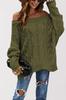 Otoño/Invierno 2026 Suéter de Punto Holgado sin Hombros Transfronterizo Europeo y Americano Talla Grande Suéter Pulóver de Color Sólido sin Hombros para Mujer Amazon