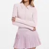 Estilo Novo de Primavera Gola Alta Zíper Roupa de Tênis Manga Longa Curta Slim Fit Roupa Fitness Conjunto de Roupa Esportiva de Alta Qualidade