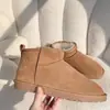 Botas de nieve clásicas para hombre y mujer con forro de piel de oveja, cálidas y antideslizantes, piel genuina, forradas de lana, corte medio-bajo, disponibles en tallas grandes