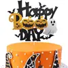 1 pieza Calavera Calabaza BOO decoración de escena de cumpleaños inserto Halloween temática pastel topper de horneado