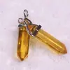 Colgante de Punta de Cuarzo piedra natural cristal ágata bala hexágono Cadena de poste Colgante al por mayor