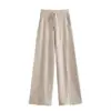 Novas calças de tricô de perna larga para mulheres plus size, cintura alta, fluidas, casuais, design de perna reta, comprimento total, adequadas para figuras baixinhas, disponíveis em tamanhos grandes