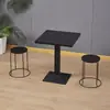 Conjunto de Mesa e Cadeiras Comercial para Lanchonetes, Restaurantes e Lojas de Chá com Leite, com uma Mesa Pequena Redonda ou Quadrada Feita de Ardósia
