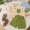 2025 Nuevo Verano Niños Camisa Estampada Traje Manga Corta Bebé Niño Shorts Casuales Conjunto de Dos Piezas Dropshipping