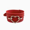 Pulseira punk de personalidade europeia e americana mais vendida pulseira de couro PU duplo pulseira simples hip hop street shot amor coração de pêssego pulseira de pulso