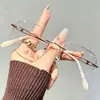 Óculos de Leitura de Luxo Leve para Mulheres, Sem Aro, Exquisitos, Incrustados com Diamantes, Protetores para os Olhos, Óculos de Presbiopia de Alta Qualidade, Óculos Anti-Luz Azul de Alta Qualidade para Pessoas de Meia-Idade e Idosos