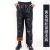 Roupas de Couro Masculinas 2021 Novo Lã Espessa Chapéu Removível Roupas de Trabalho À Prova de Óleo Impermeável Resistente ao Desgaste Roupas de Couro Conjunto de Calças de Couro