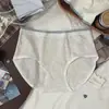 5191 calcinha feminina de algodão puro com cintura média, bordas doces com babados, sem costura, respirável, confortável, fundo antibacteriano, verão