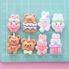 Urso Coelhinho Brilhante Fofo Resina Cola Creme DIY Acessórios de Grampo de Cabelo Feitos à Mão Patch para Capa de Celular Material para Copo d'Água