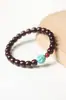 Madera de Palisandro Rosa de Hoja Pequeña India Material Viejo DIY Perla Roja del Sur 15mm Diseño Círculo Único Pulsera de Cuentas Budistas para Hombre y Mujer Venta al por Mayor