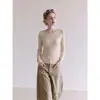 Otoño 2026 Nuevo Estilo Francés Elegante Minimalista Textura Rayas Horizontales Adelgazante Versátil Suéter de Punto para Mujer
