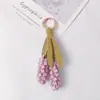 Adorno Colgante de Flor Artificial de Cuero de PU Hecho a Mano Encanto de Bolsa de Lavanda Mismo Estilo que en Xiaohongshu Colgante de Llavero