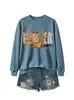 Jardín de infantes Amazon eBay moda europea versátil mujer retro otoño e invierno nueva sudadera